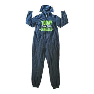 Secret Treasures "Today has been Canceled" Gray Hooded Onesie Size Large